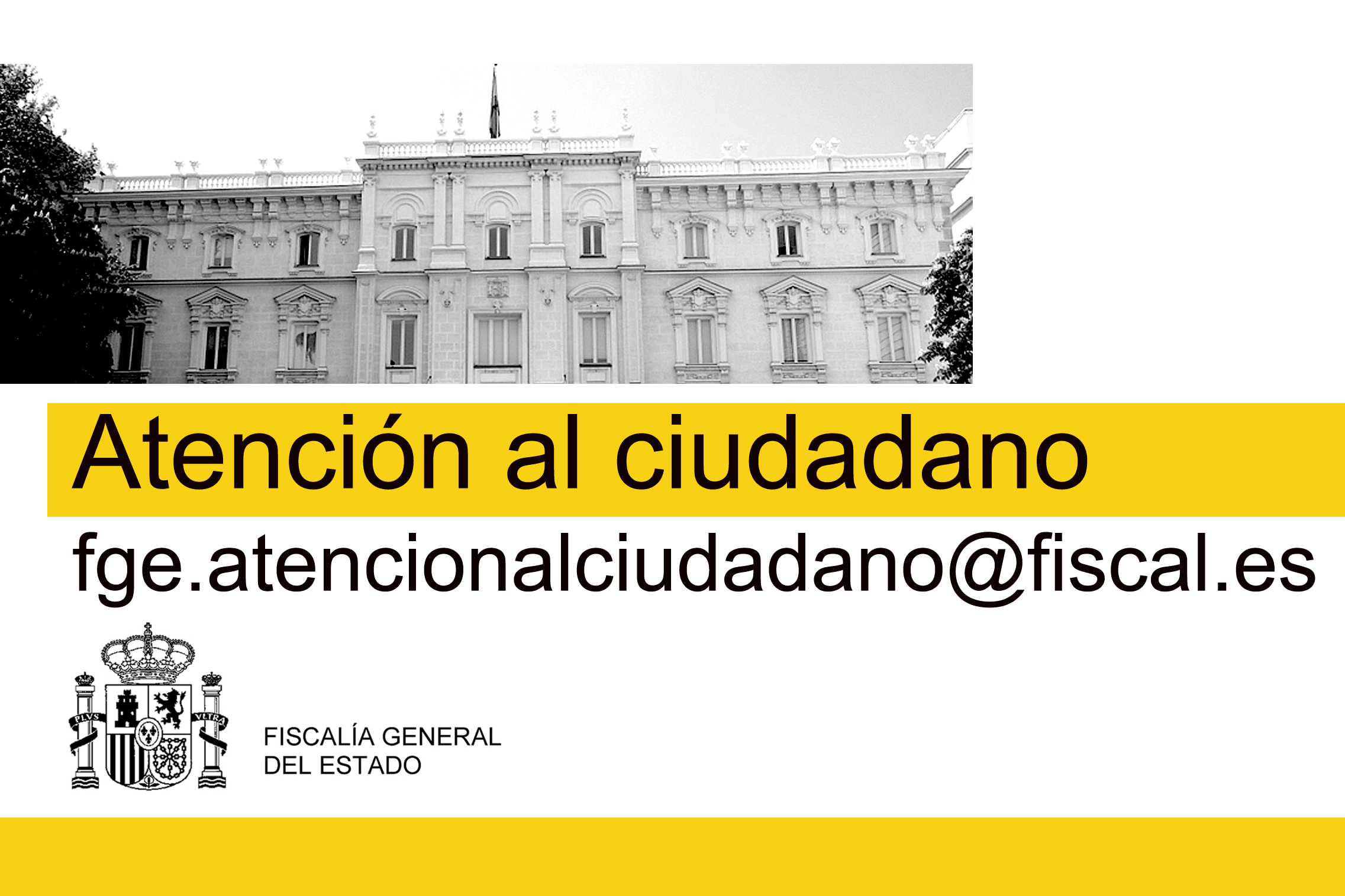 La Fiscalía General del Estado mantiene abierto el correo fge.atencionalciudadano@fiscal.es