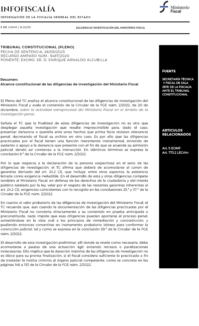 Diligencias de investigación del Ministerio Fiscal