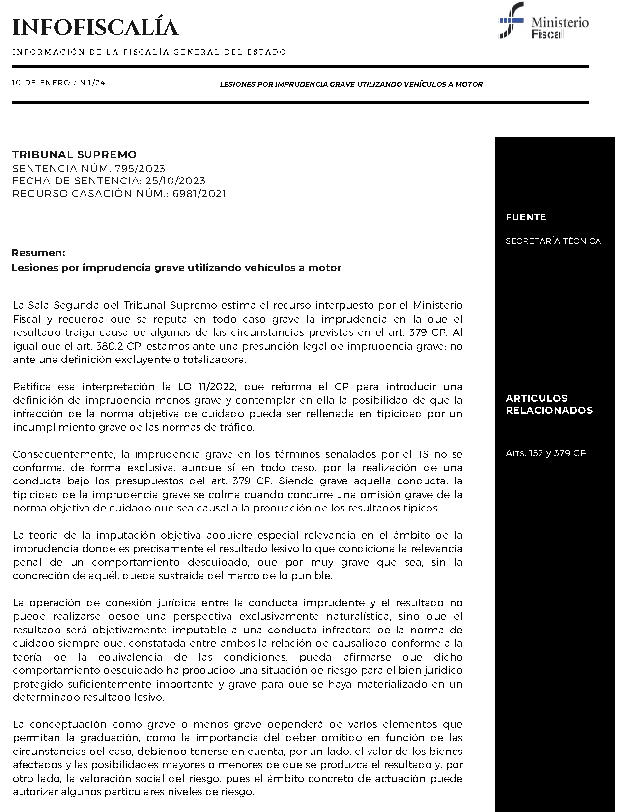 Lesiones por imprudencia grave utilizando vehículos a motor