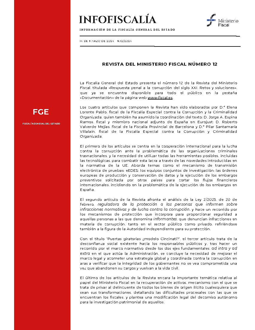 Revista del Ministerio Fiscal número 12