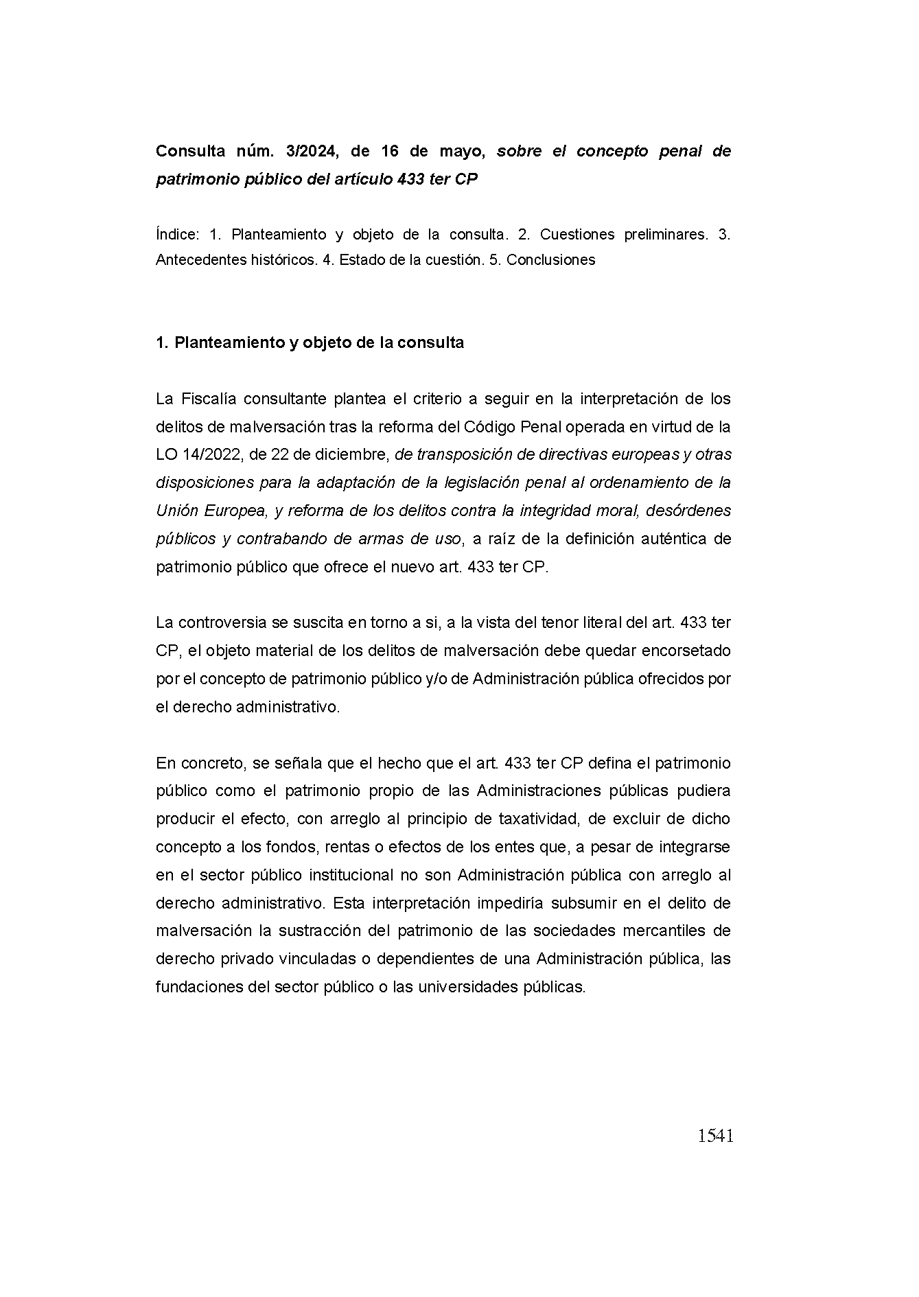 Consulta 3/2024, de 16 de mayo