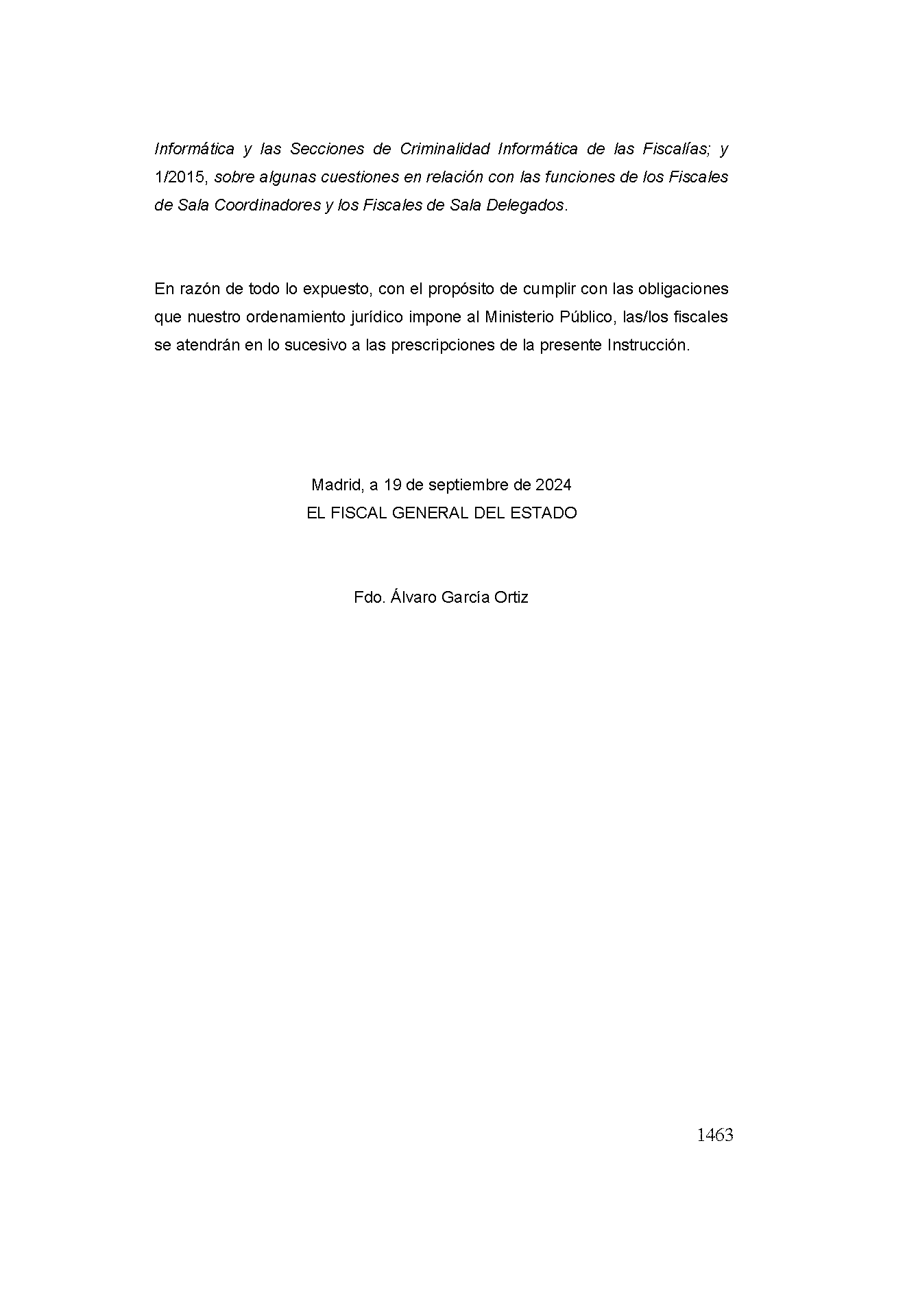 Instrucción 1/2024, de 19 de septiembre