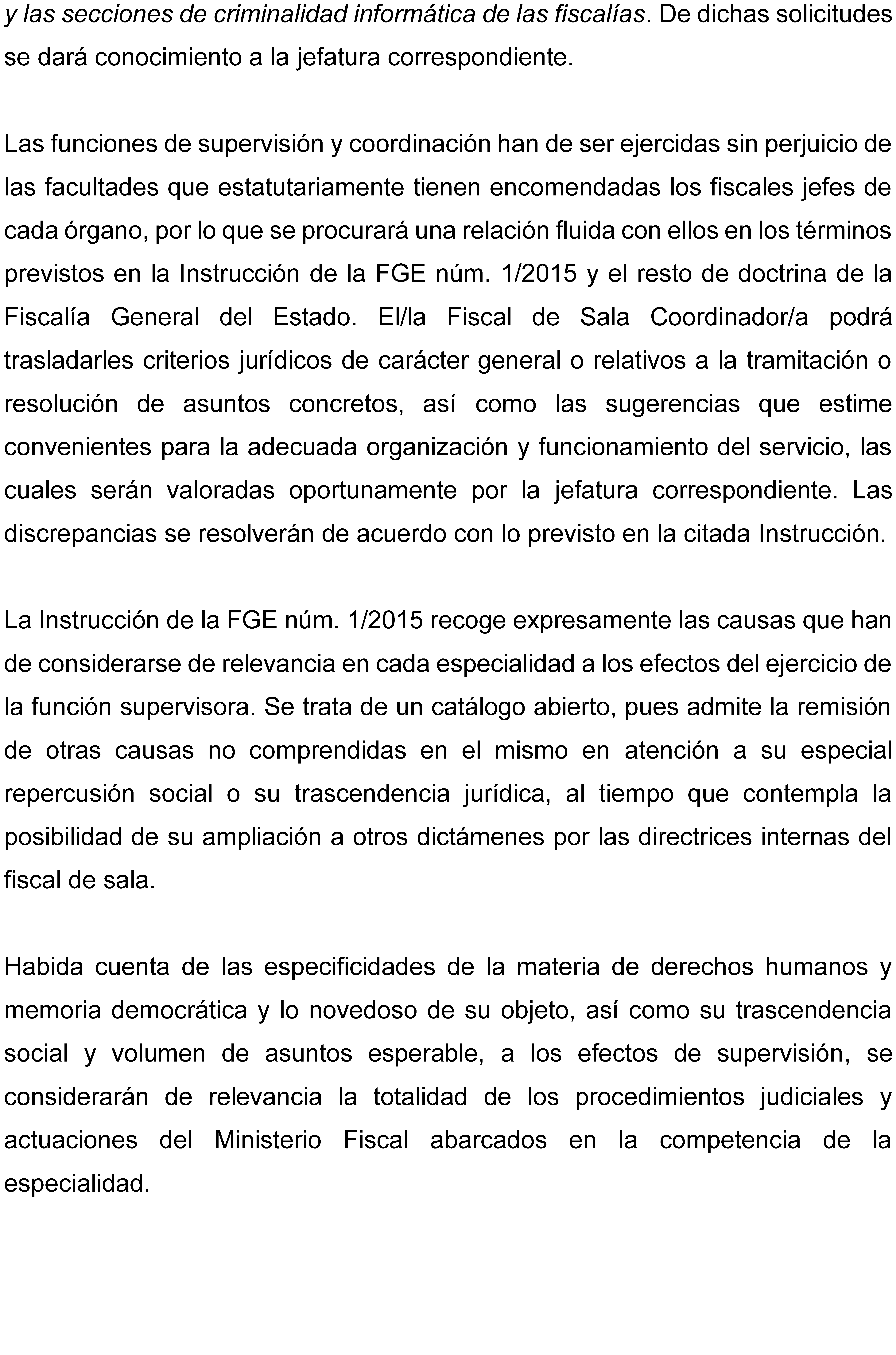 Instrucción 1/2025, de 26 de mayo