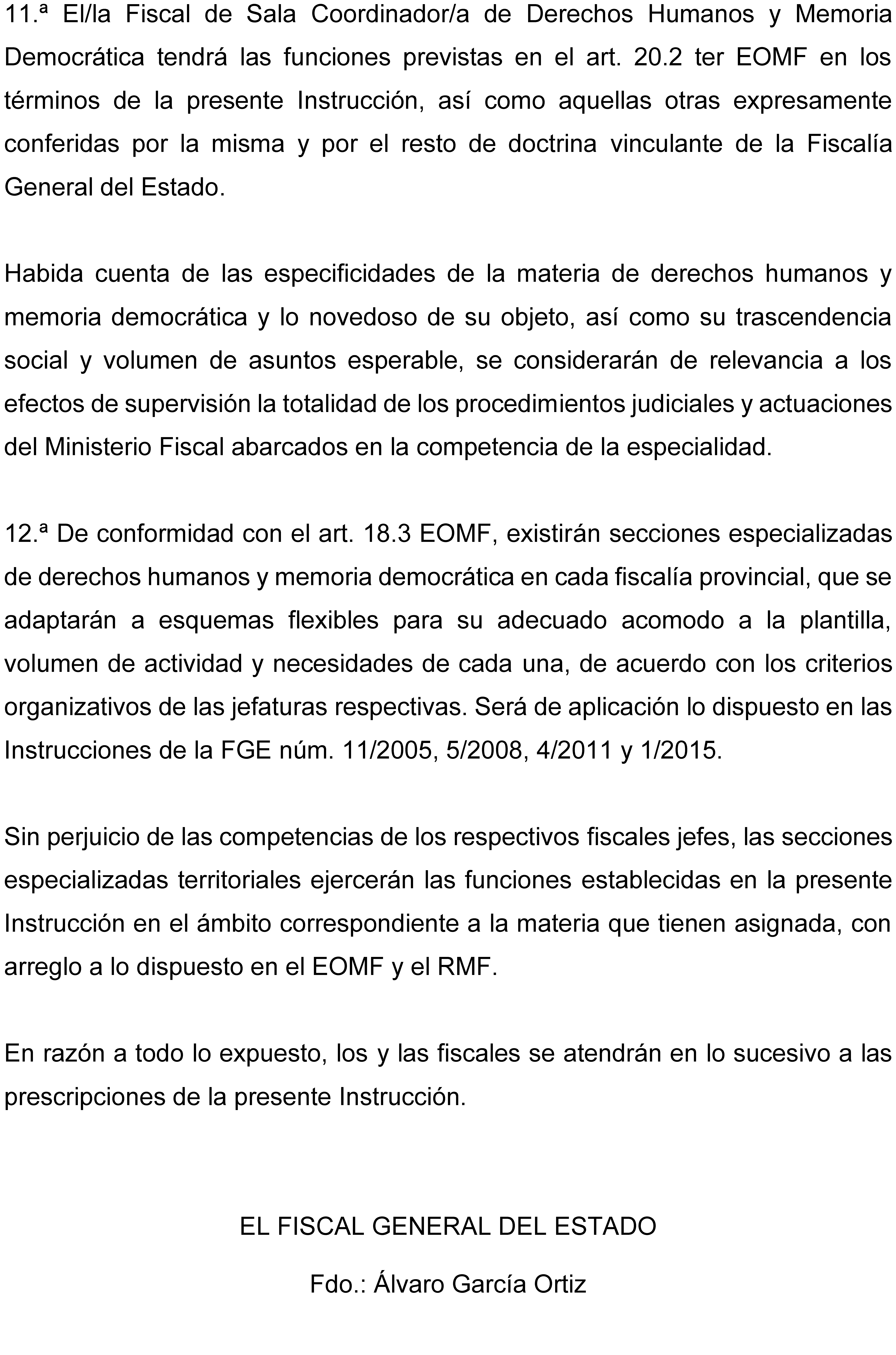 Instrucción 1/2025, de 26 de mayo