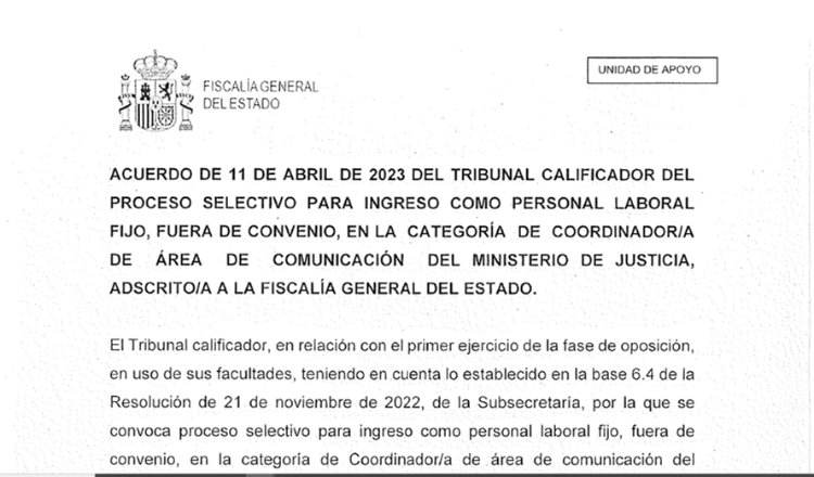 Acuerdo de 11 de abril