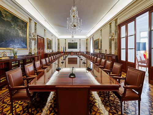 Sala de Juntas del Palacio de Fontalba, sede de la Fiscalía General del Estado